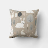 Boho kwekerij minimalistisch konijntje konijntjes kussen (Achterkant)