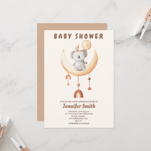 Boho kwekerij, mobiel, klein koala baby shower kaart