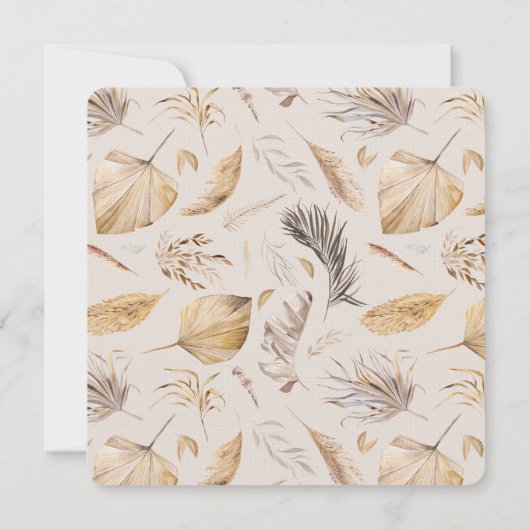 Boho kwekerij Modern Elegant Baby shower Kaart (Achterkant)