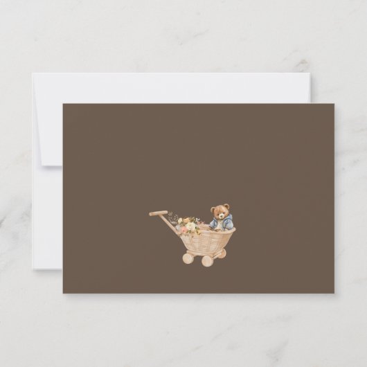 Boho kwekerij, Teddy Bear Baby shower Dank u (Achterkant)