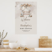 Boho kwekerij wieg pampas aarde Baby shower Welkom Poster (Keuken)