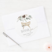 Boho kwekerij winter dank u baby shower ronde sticker (Envelop)