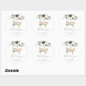 Boho kwekerij winter dank u baby shower ronde sticker (Vel)
