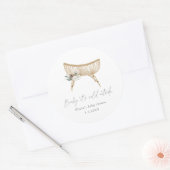 Boho kwekerij winter groenblijvend baby shower ronde sticker (Envelop)