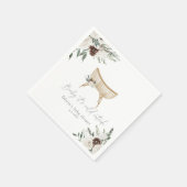 Boho kwekerij winter groenblijvend baby shower servet (Hoek)