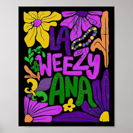 Boho La Weezy Ana Mardi Gras Coquette Bow Louisian Poster (Voorkant)