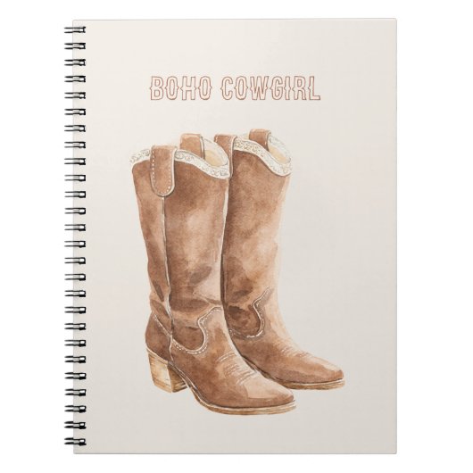 Boho Laarzen Cowgirl Notitieboek (Voorkant)