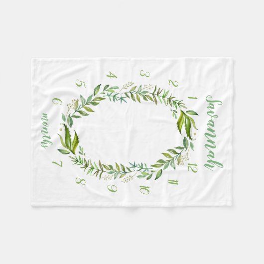 Boho laat Baby naam maandelijkse mijlpaal foto Fleece Deken (Voorkant (Horizontaal))