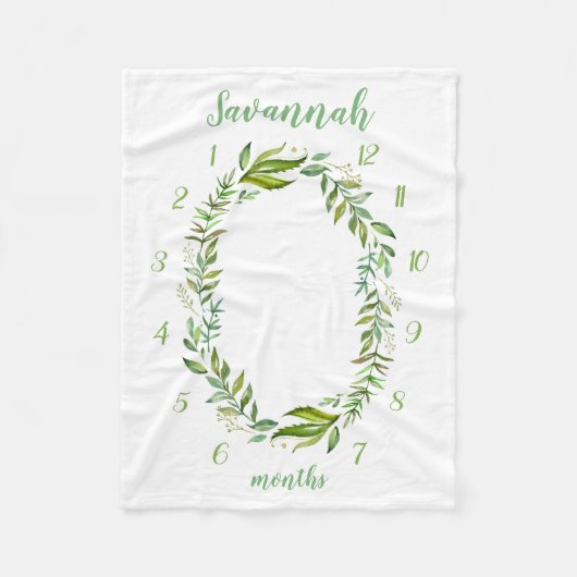 Boho laat Baby naam maandelijkse mijlpaal foto Fleece Deken (Voorkant)