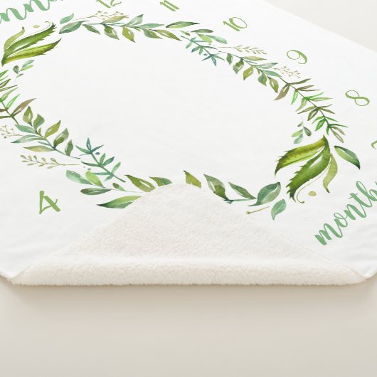 Boho laat Baby naam maandelijkse mijlpaal foto Sherpa Deken (3/4)