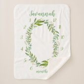 Boho laat Baby naam maandelijkse mijlpaal foto Sherpa Deken (Voorkant)