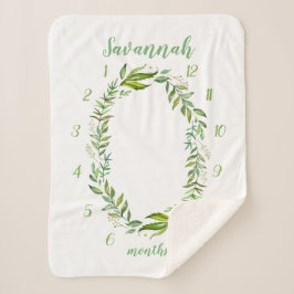 Boho laat Baby naam maandelijkse mijlpaal foto Sherpa Deken