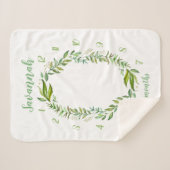 Boho laat Baby naam maandelijkse mijlpaal foto Sherpa Deken (Voorkant (horizontaal))