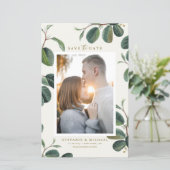 Boho laat botanische ivoor foto opslaan Datum (Staand voorkant)