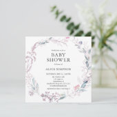 Boho laat een licht bleekroze Baby shower Kaart (Staand voorkant)