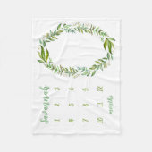 Boho laat gepersonaliseerde Baby mijlpaal foto Fleece Deken (Voorkant)