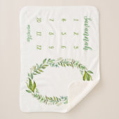 Boho laat gepersonaliseerde Baby mijlpaal foto Sherpa Deken (Voorkant)