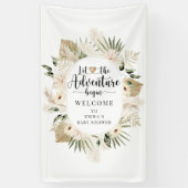 Boho laat het avontuur beginnen Baby shower Spandoek (Verticaal)