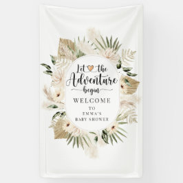 Boho laat het avontuur beginnen Baby shower Spandoek