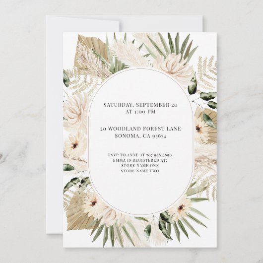 Boho laat het avontuur beginnen crème Baby shower Kaart (Achterkant)