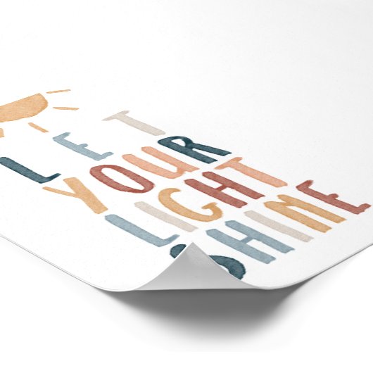 Boho laat je licht poster schijnen (Hoek)