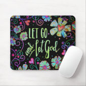 Boho Laat Loslaten en Laat God Floral Inspirivity Muismat (Met muis)