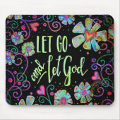 Boho Laat Loslaten en Laat God Floral Inspirivity Muismat (Voorkant)