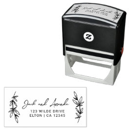 Boho laat moderne terugkeeradresstempel achter zelfinktende stempel