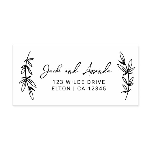 Boho laat moderne terugkeeradresstempel achter  zelfinktende stempel (Design)