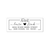 Boho laat namen bruiloftsretouradres achter rubberstempel (Afrduk)