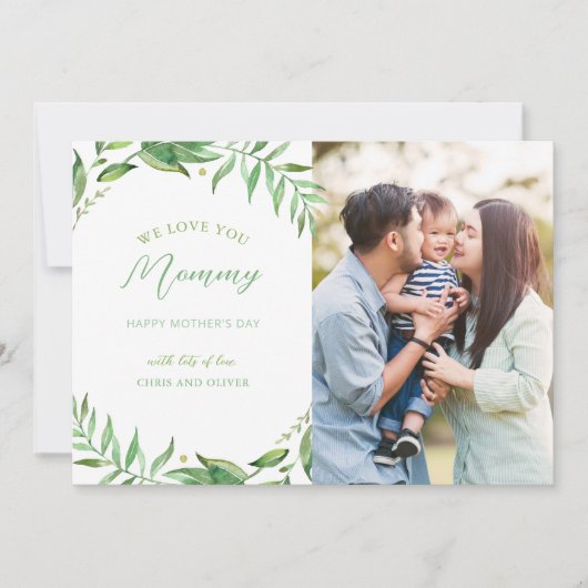 Boho laat persoonlijke Moederdag-fotokaart achter Kaart (Voorkant)