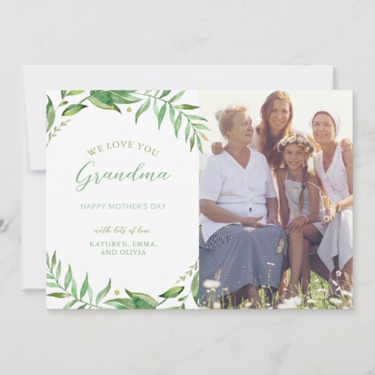 Boho laat persoonlijke Moederdag-fotokaart achter Kaart (Voorkant)