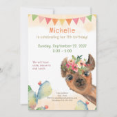 Boho Lama Retro Uitnodiging voor verjaardag (Voorkant)