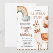Boho Lama Verjaardagsfeest Uitnodiging (Voorkant / Achterkant)