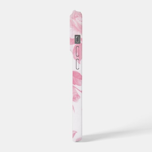 Boho land chique wit roze rozen bloemenmoes iPhone hoesje (Linkerkant)