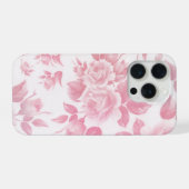 Boho  land chique wit roze rozen bloemenmoes iPhone hoesje (Achterkant horizontaal)