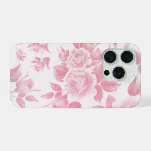 Boho  land chique wit roze rozen bloemenmoes iPhone hoesje (Achterkant horizontaal)