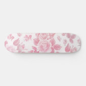 Boho  land chique wit roze rozen bloemenmoes persoonlijk skateboard (Horizontaal)