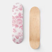 Boho  land chique wit roze rozen bloemenmoes persoonlijk skateboard (Voorkant)
