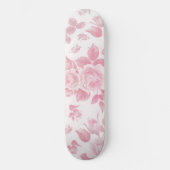 Boho  land chique wit roze rozen bloemenmoes persoonlijk skateboard (Voorkant)