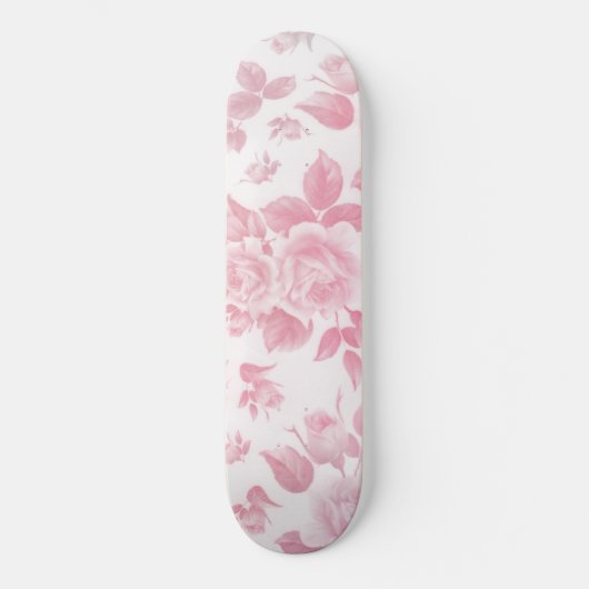 Boho  land chique wit roze rozen bloemenmoes persoonlijk skateboard (Voorkant)