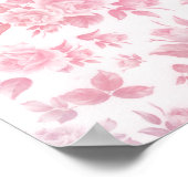 Boho land chique wit roze rozen bloemenmoes poster (Hoek)