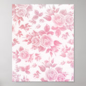 Boho  land chique wit roze rozen bloemenmoes poster (Voorkant)