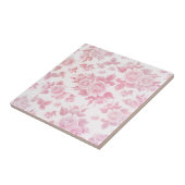 Boho land chique wit roze rozen bloemenmoes tegeltje (Zijkant)