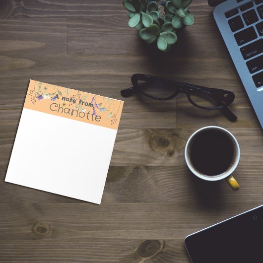 Boho Land wilde bloem waterverf geel Notitieblok