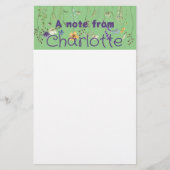 Boho Land wilde bloem waterverf groen Briefpapier (Voorkant)