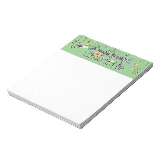 Boho Land wilde bloem waterverf groen Notitieblok (Linkerzijde)