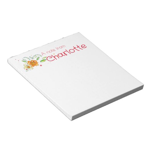 Boho Land wilde bloem waterverf Notitieblok (Schuin)