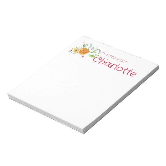 Boho Land wilde bloem waterverf Notitieblok (Linkerzijde)