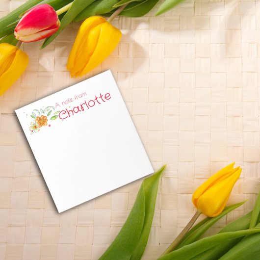 Boho Land wilde bloem waterverf Notitieblok